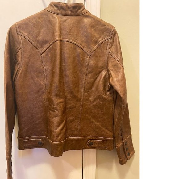 Gap Caramel Cow Leather Jacket - Picture 3 of 7